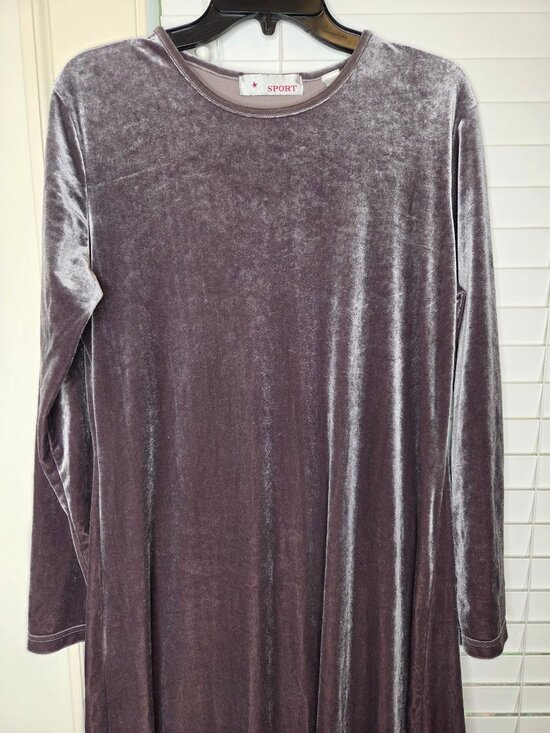 Sport Dresses & Skirts - Velvet LS Maxi Dress Gray Size L holiday opera night out party classic